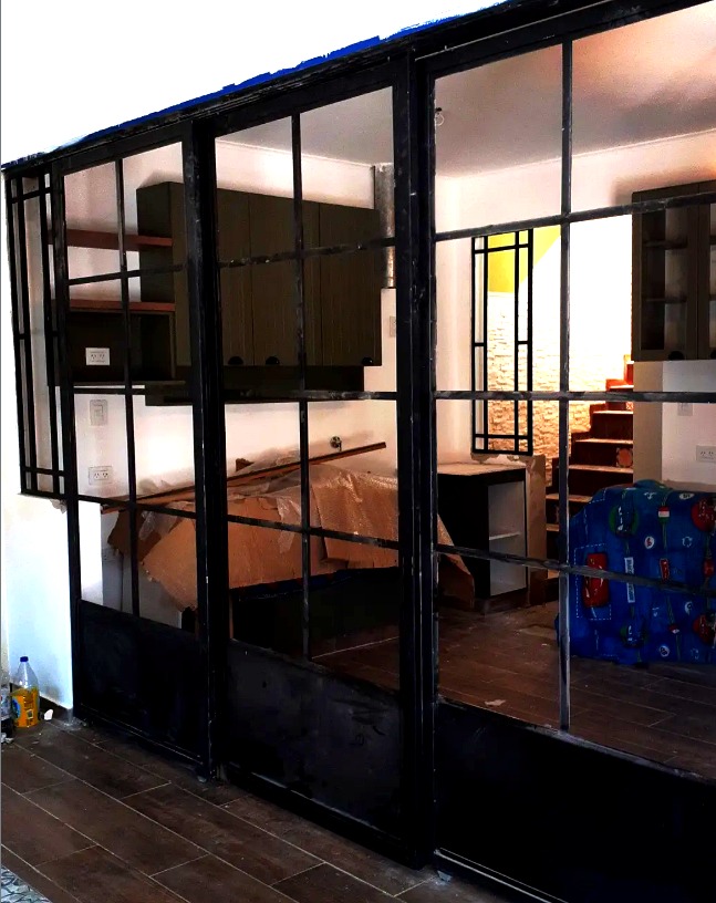 Cerramiento doble tipo loft hierro y vidrio