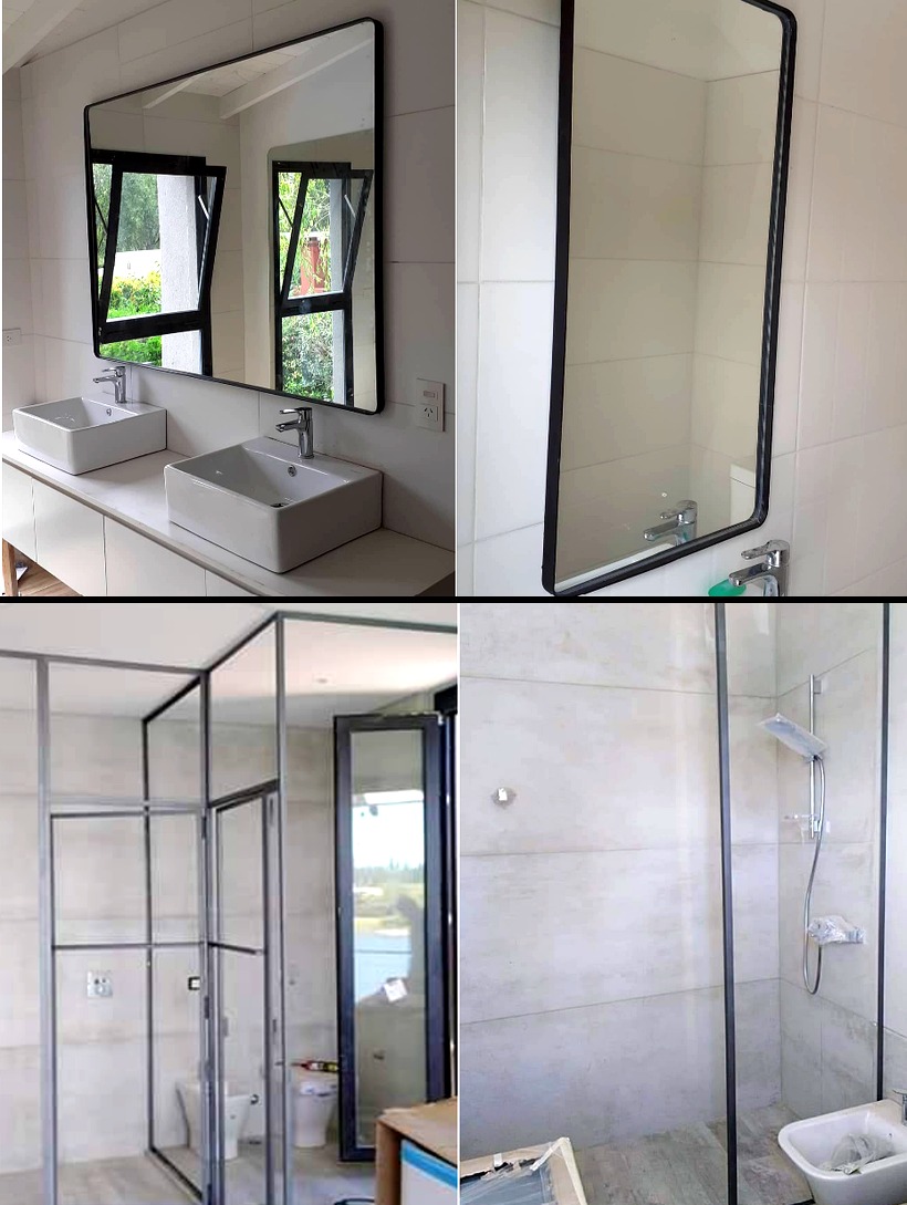 Cerramientos de baño premium hierro negro y vidrio